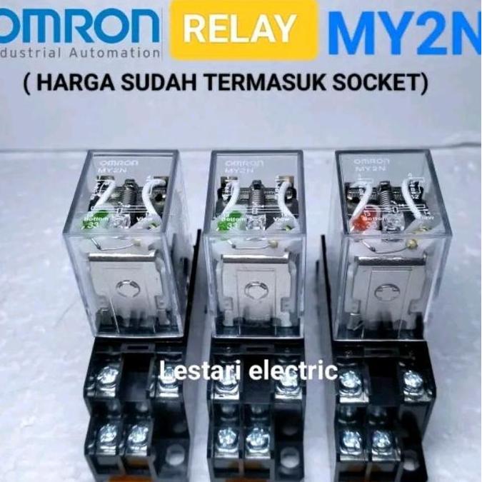 Relay omron my2 My2n 24vdc plus socket TERMURAH
