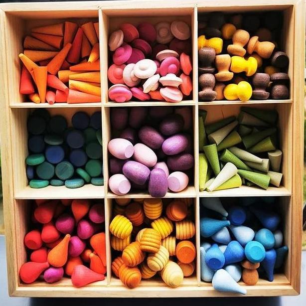 New- [LKA] Wooden rainbow loose part, wooden grapat grimms alike, open ended toys