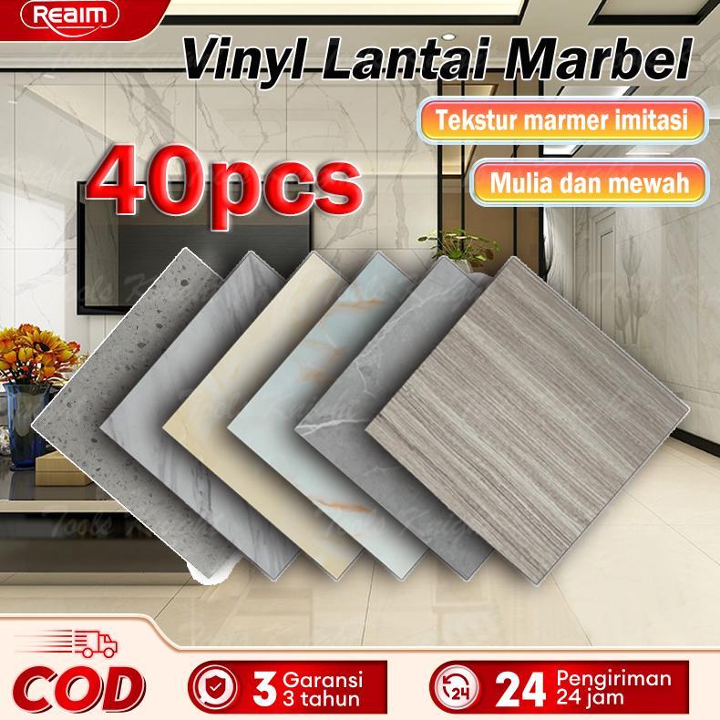 Reaim Vinyl Lantai Marbel UK 60 x 60 cm/30 x 30 cm/Vinyl Sticker Lantai Marmer Granit Wallpaper Lant