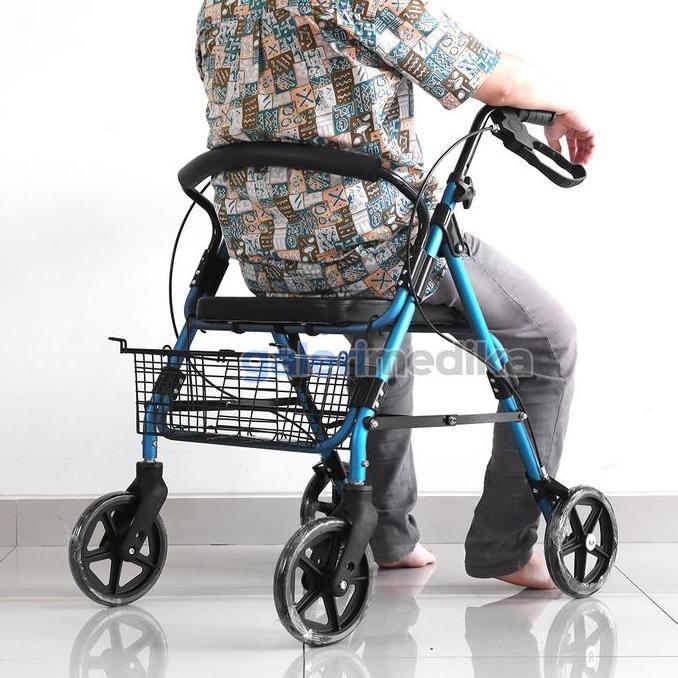Lazzbuina - Rollator Onemed FS966LH Alat Bantu Jalan Lansia Walker Lipat