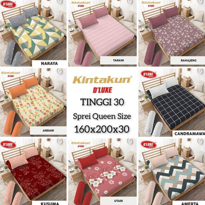 Sprei T30 Queen Kintakun Deluxe 160x200x30 cm - SPREI TINGGI 30 CM