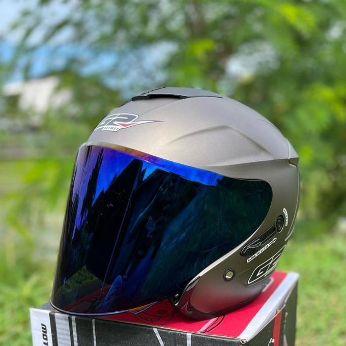 Helm g2 solid double visor g2 optimax kaca iridium