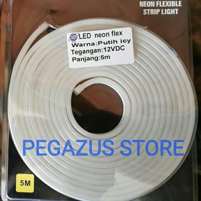 TERBARU - Lampu Neon Led Strip Flexible Strip Light 12V 12 Volt Putih White 5M