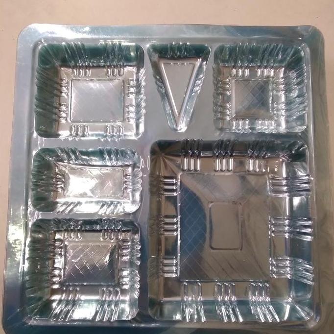 New- mika nasi kotak bening uk 22cm sekat 6