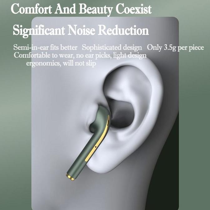J18 Tws Headset Nirkabel Bluetooth Handfree Headphone Kualitas Tinggi Earphone Musik Speaker Mini He