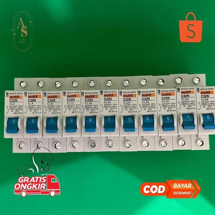 Up15 Mcb Merlin Gerin Biru 2A 4A 6A 10A 16A 20A 25A 32A 40A 50A 63A Mg Multi9 2 4 6 10 16 20 25 32 4