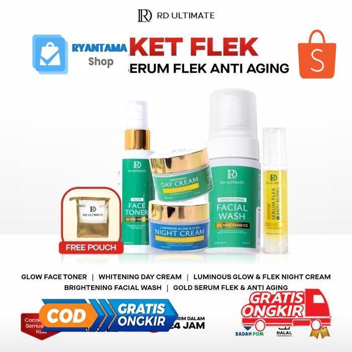 Sale Cream Rd Ultimate - Paket Flek Free Serum Gold Untuk Atasi Noda Hitam Pada Wajah Dan Anti Aging