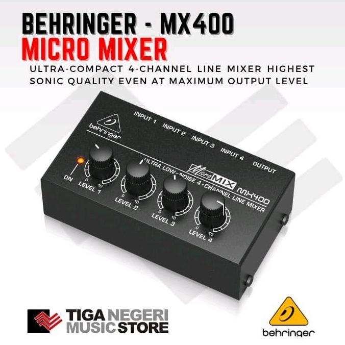 Behringer Mx400 Ultra Low Noise 4 Channel Line Mixer