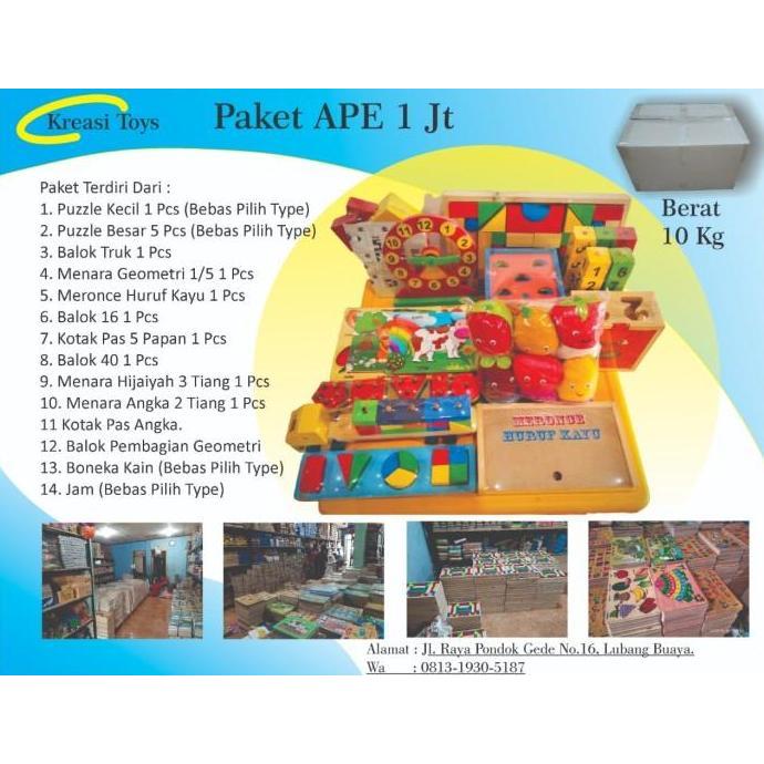 Paket Murah Alat Peraga Edukatif APE PAUD TK [1 juta] .