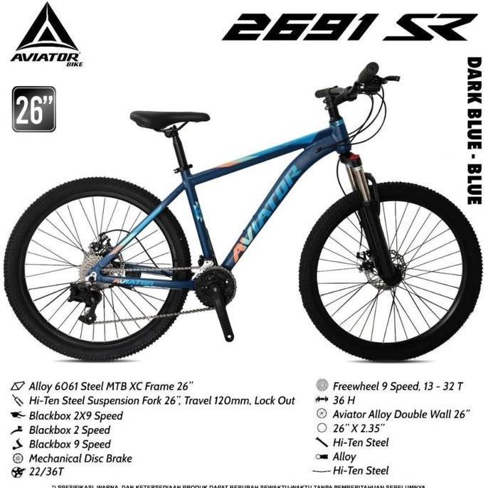Terbaru Sepeda Gunung Dewasa Mtb 26 Aviator 2691 Alloy Terbaru