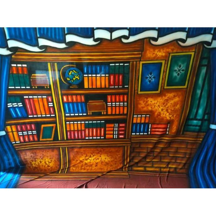 Paket Background Foto Wisuda / Rak Buku Ukuran 2,5X3M With Stand