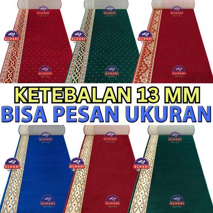 Alhadi Karpet Masjid Alagra Meteran Ukuran 100 X 120Cm Tebal 13Mm Sajadah Mushola Empuk Lembut