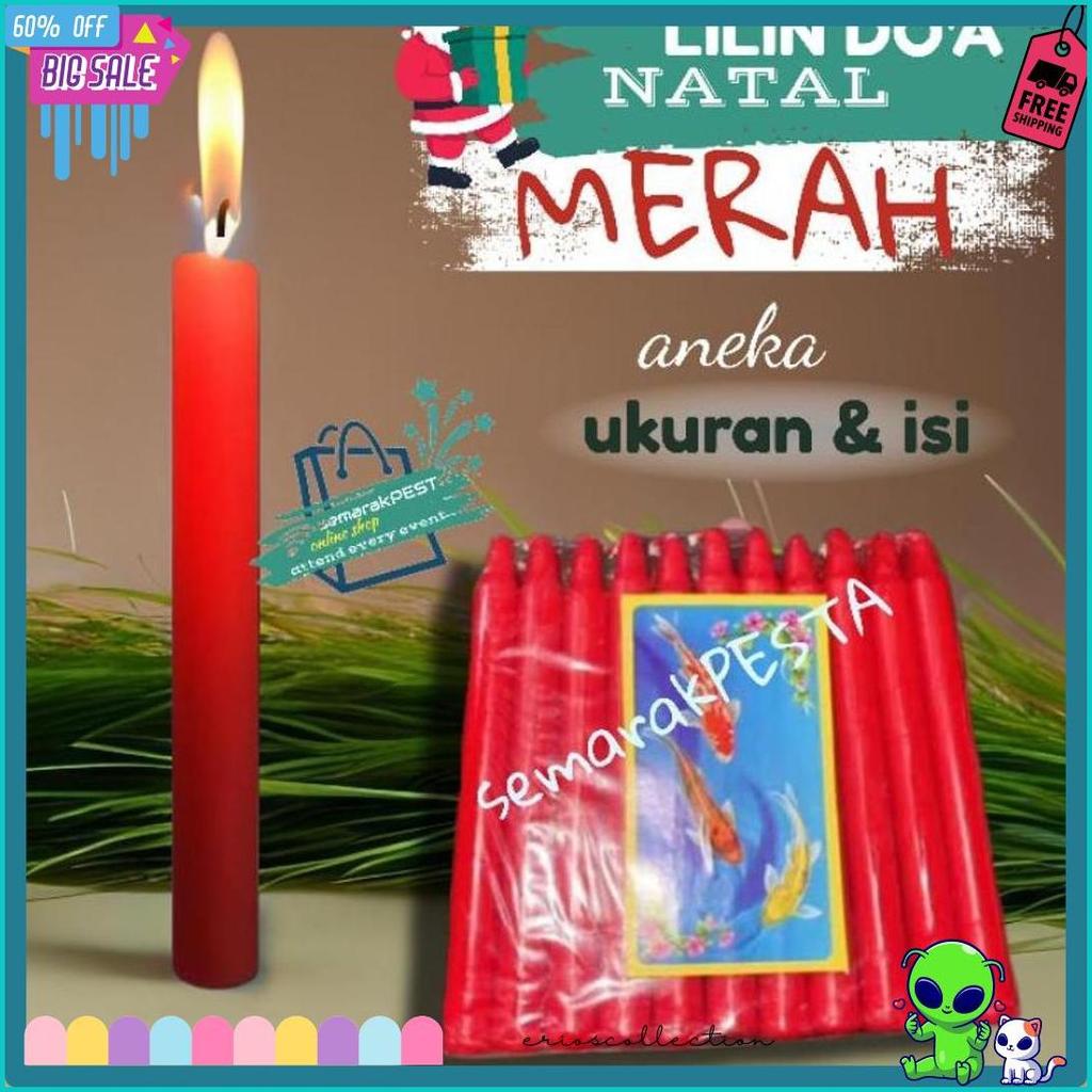 Wajib Punya (Aneka Ukuran) Lilin Merah,Lilin Natal, Lilin Doa, Lilin Ibadah, Lilin Polos