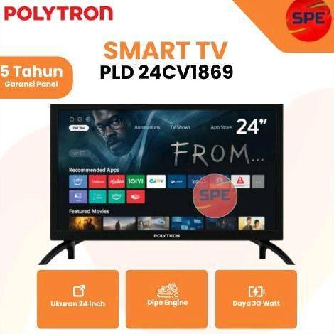 Terlaris Smart Tv Polytron 24 Inch Pld 24Cv1869 Hd Garansi Resmi (Medan)