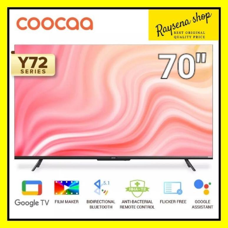 Google TV COOCAA 70 Inch Smart LED TV - Flicker Free COOCAA 70Y72 - TV