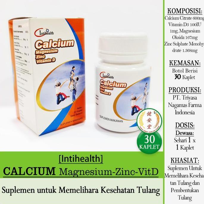 paling diminati] [Intihealth] CALCIUM Magnesium Zinc Vitamin D [30 Kaplet] Suplemen untuk Memelihara