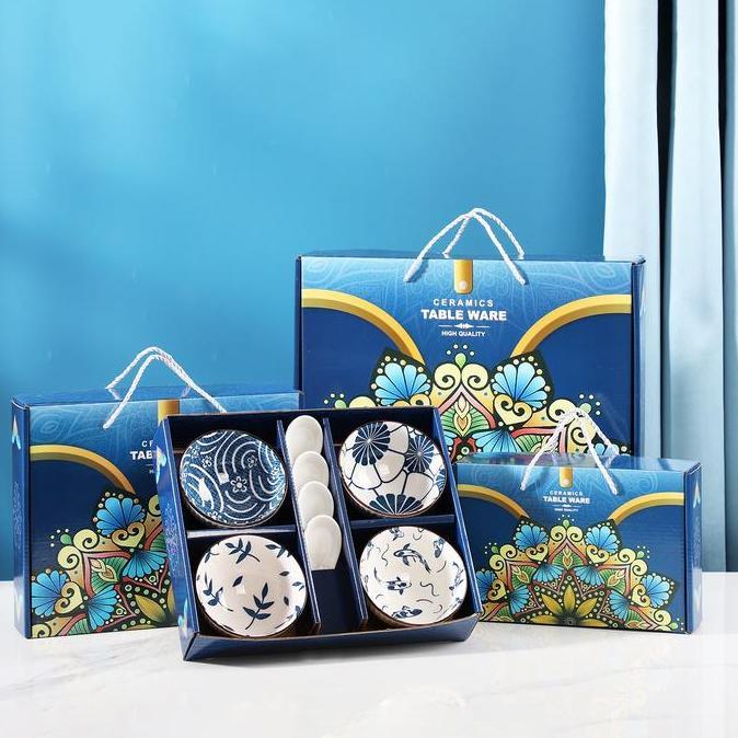 Mangkok set premium peralatan makan Mangkok set keramik Souvenir