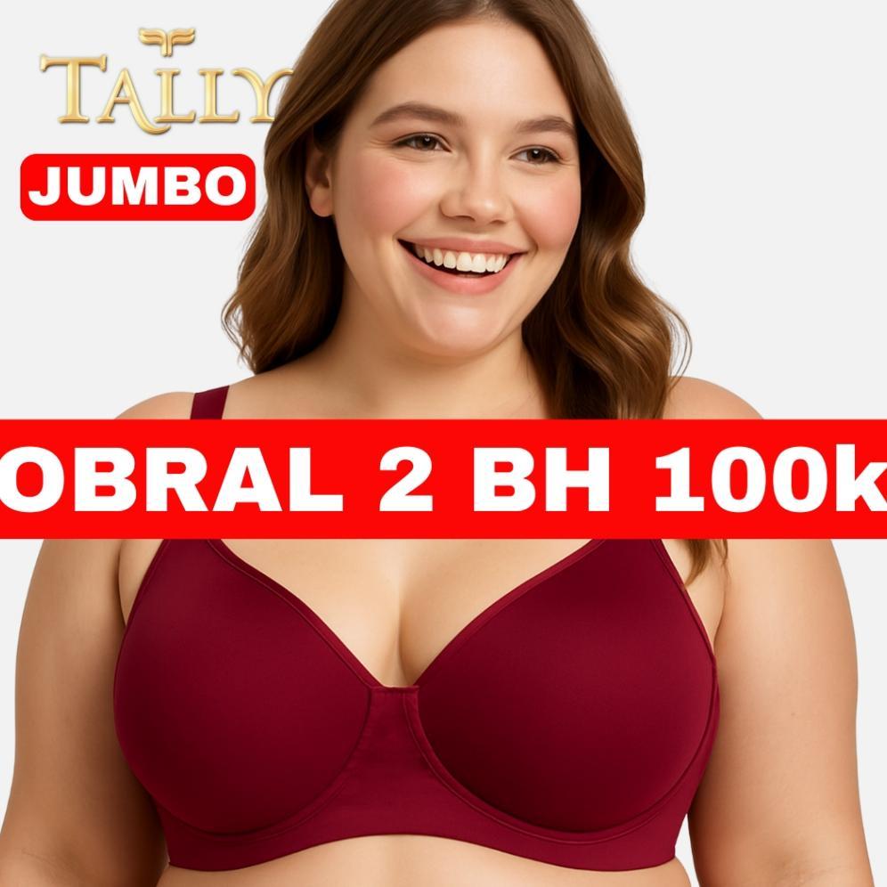 [OBRAL BRA JUMBO ADA NODA] TALLY Sarwendah 2 Pcs Bra JUMBO Ada Kawat Busa Tipis Bahan Nilon / Katun 