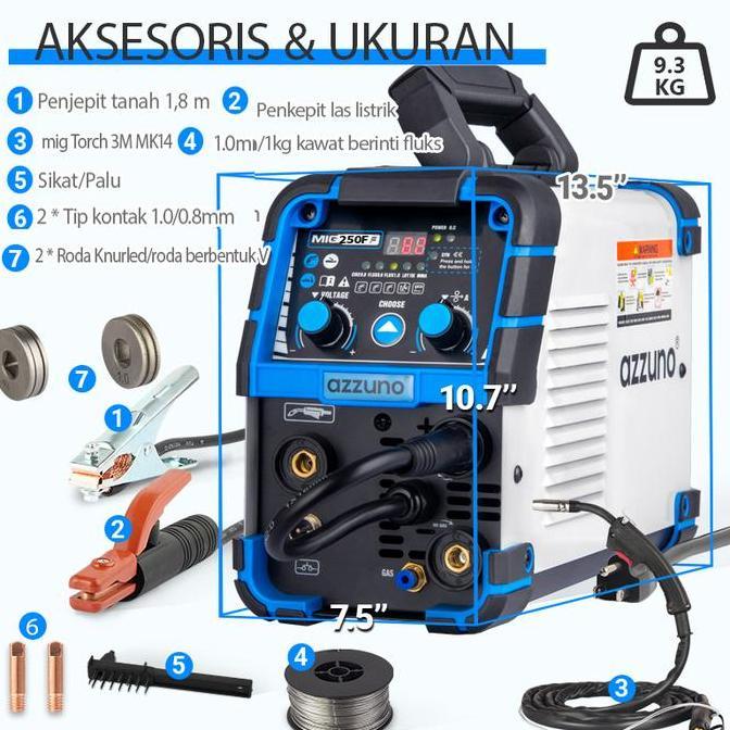 (Ready) Azzuno Mesin Las Listrik Mig Tig Arc Co2 Las Argon 4 In 1 Mesin Las Inverter Welding Machine