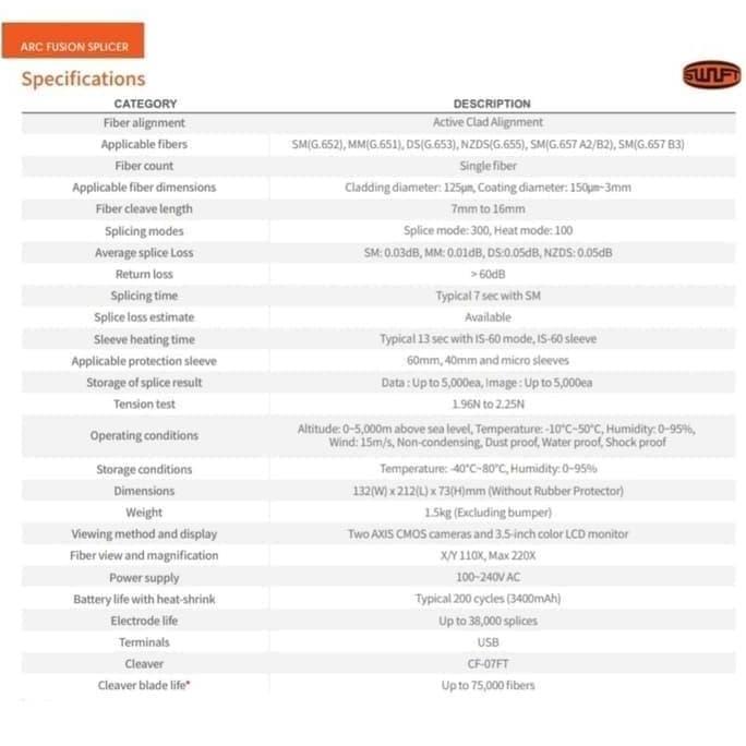 Fusion Splicer Swift Ilsintech Type KF4A Fiber Optic Splicer