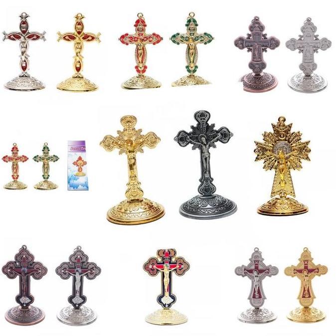 ] Aneka Salib Duduk Mini Katolik  9cm - Salib Duduk Katolik - Salib Duduk Besi