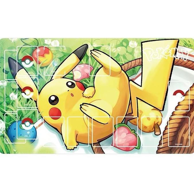 Playmat Alas Bermain Kartu TCG Pokemon Pikachu, Raiquaza Kyogre Groudon, Snorlax, Mega Charizard, Bl
