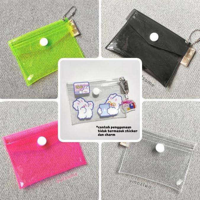 New- dompet kartu, dompet pvc plastik mika transparan 2 slot, dompet koin