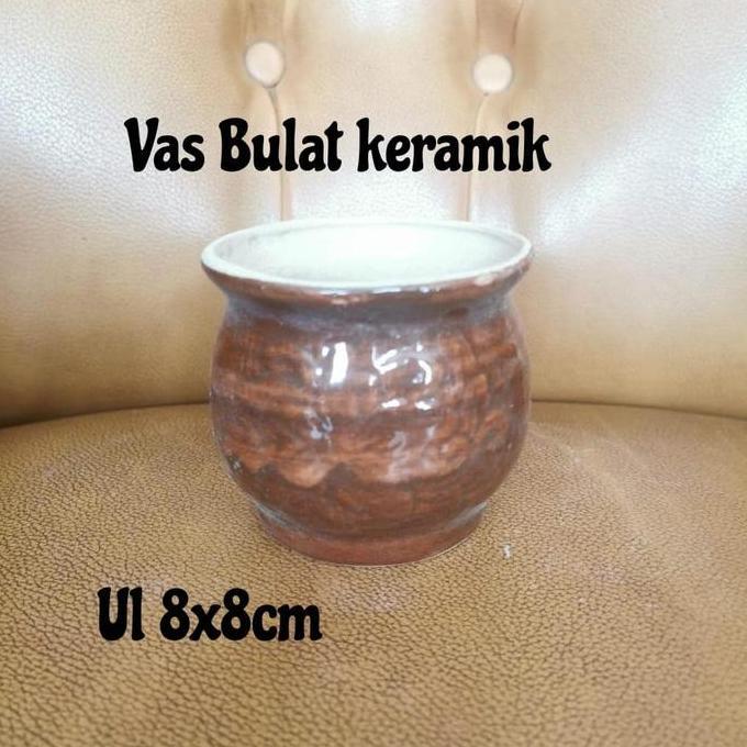 Buruan beli] Vas Keramik Bulat 8x8cm / Pot Keramik / Vas Bunga / Pot Bunga