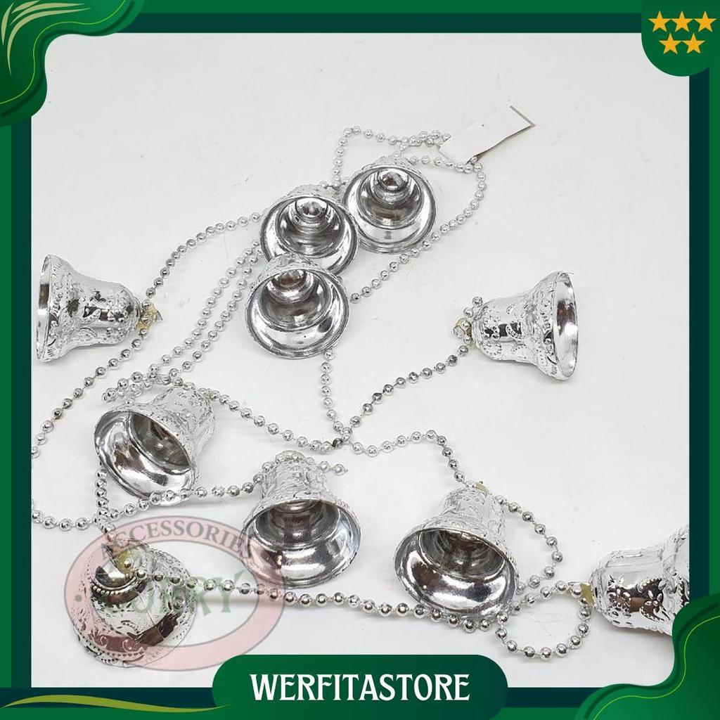 Rantai Pohon Natal Lonceng Silver Perak Hiasan Christmas 1.5 Meter Co Promo