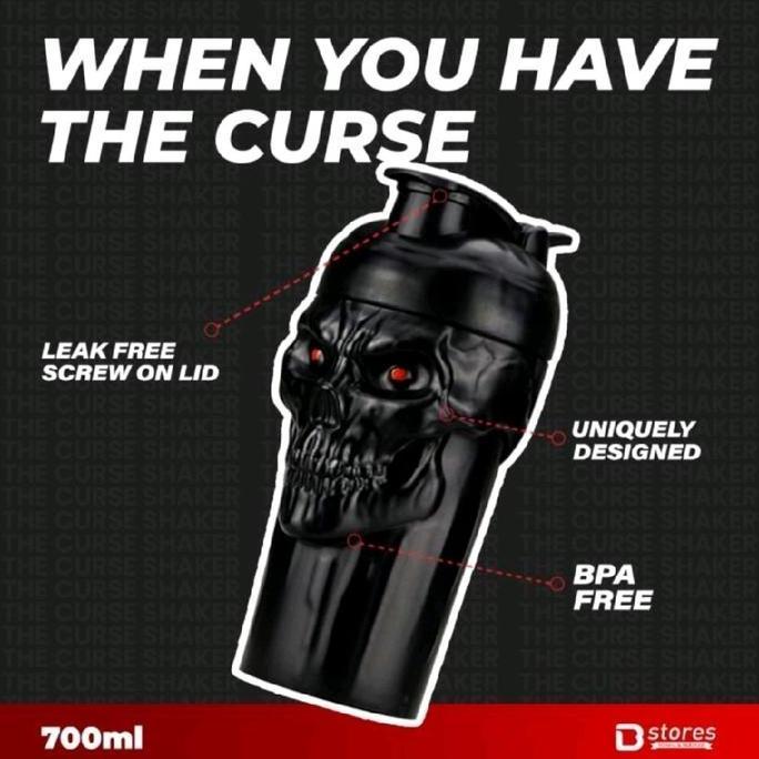 skull shaker jnx the curse shadow bpa free botol minum olahraga gym fitness 600ml 600 ml