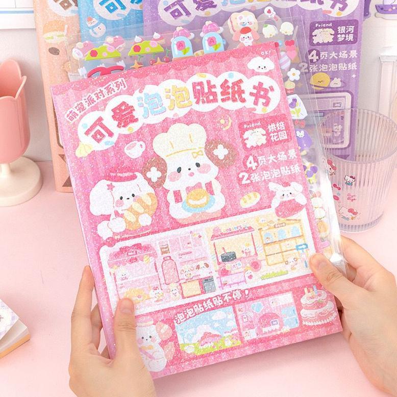 Buku Stiker Diy Bear Quite Book Beruang Landscape Sticker Ruangan Baru