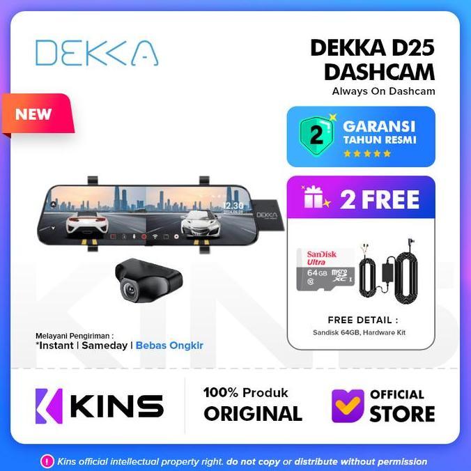 Promo Dashcam Dekka D25 2K Dual Camera Mirror Dashcam Memory Included