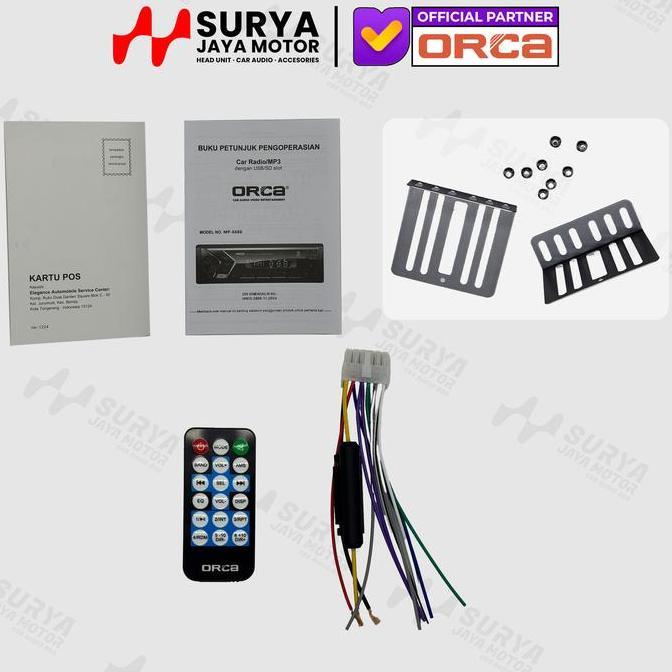 Grosir Orca Mp-6686 Head Unit Single Din Mobil Bluetooth Usb Sd Card Aux Rca Out Radiao Mp3 4X35W  S