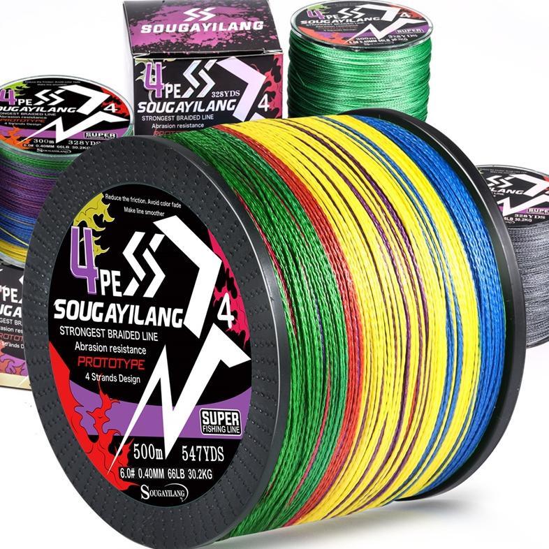 Senar Pancing PE 4 Untai 300M/500M Senar Pancing Kepang Maks 18-66LB Joran Pancing Alat Pancing