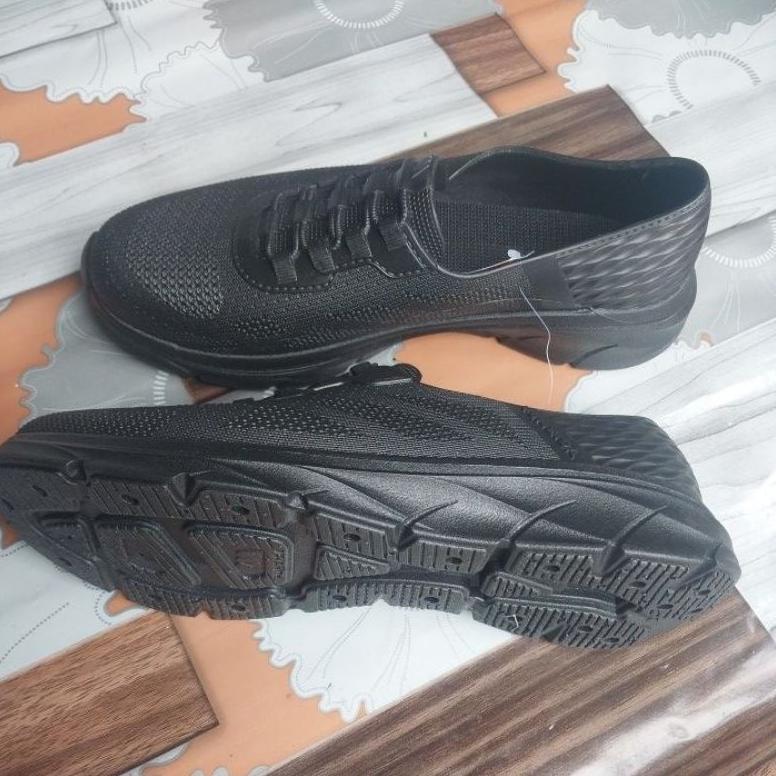 Tuhfah - Sepatu Pria Pansus Karet Hitam Ym G2514 Nyaman Terlaris