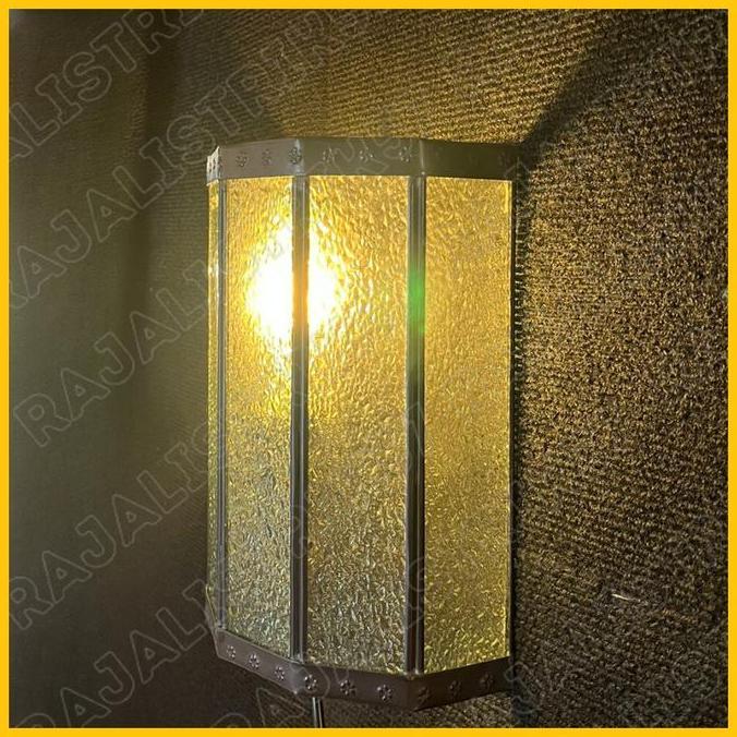 *****] Lampu Hiasan dinding Wall lamp Clasik Antik kaca segi 6