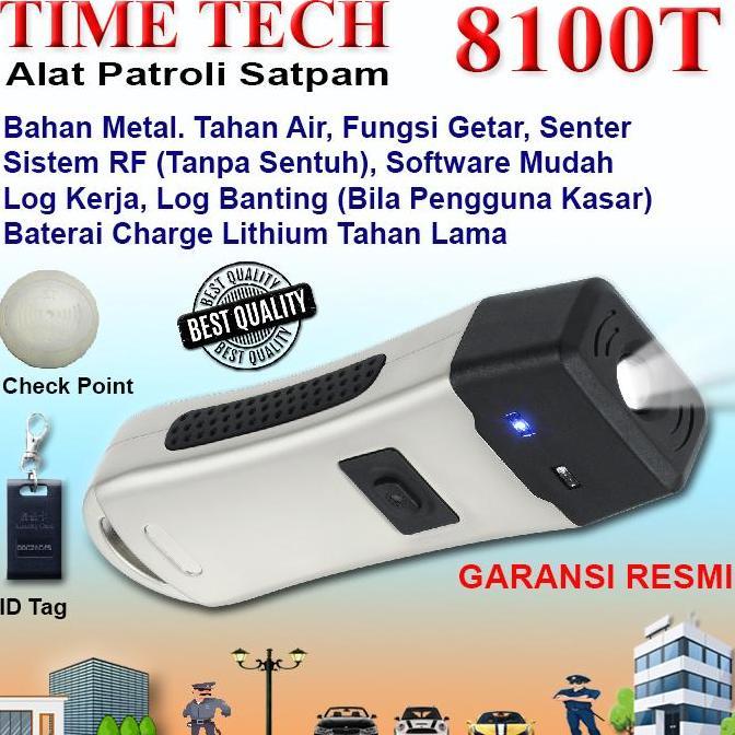 TERBARU TIME TECH 8100T Alat Patroli Satpam, Metal Tahan Air | Official Store