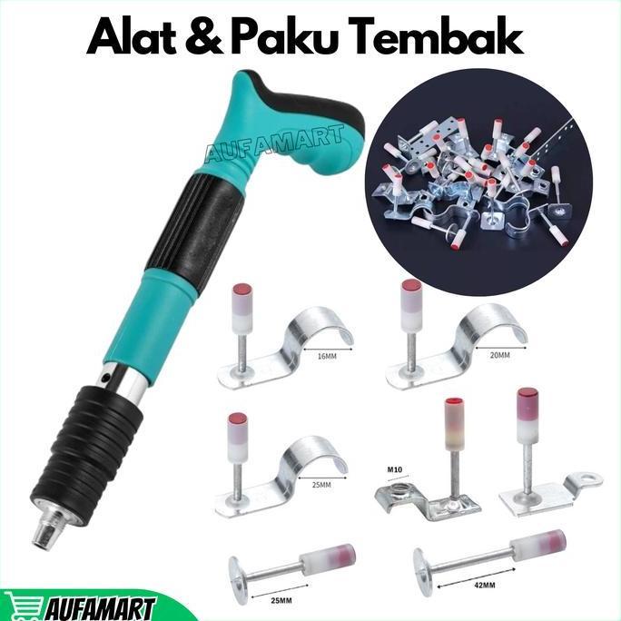 Alat Tembak Paku Manual Bisa Untuk Tembok Dinding Beton, Besi, Kayu Mini Nail Gun Silencer Nails 7.3