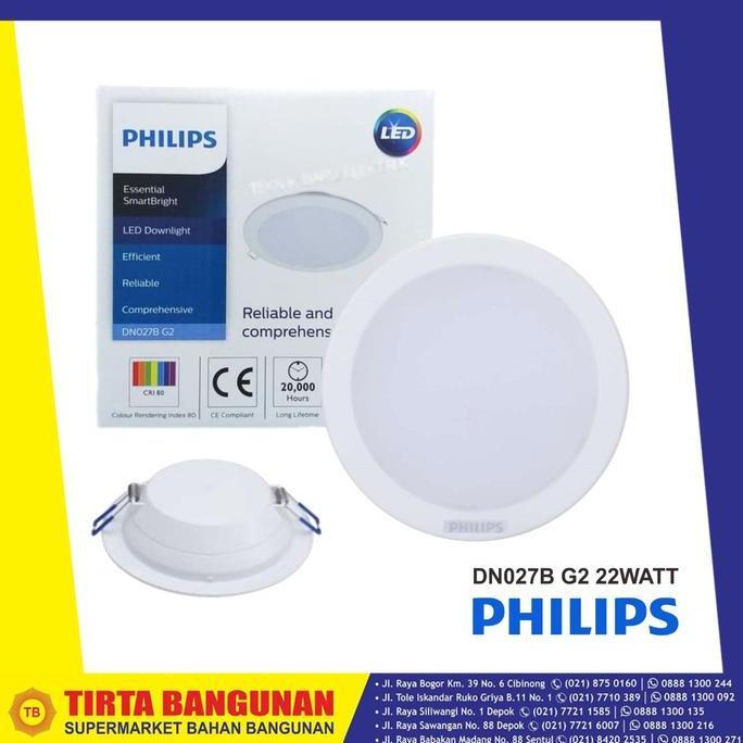 PHILIPS DOWNLIGHT DN027B G2 LED20 6500K COOL WHITE 22W 220-240V