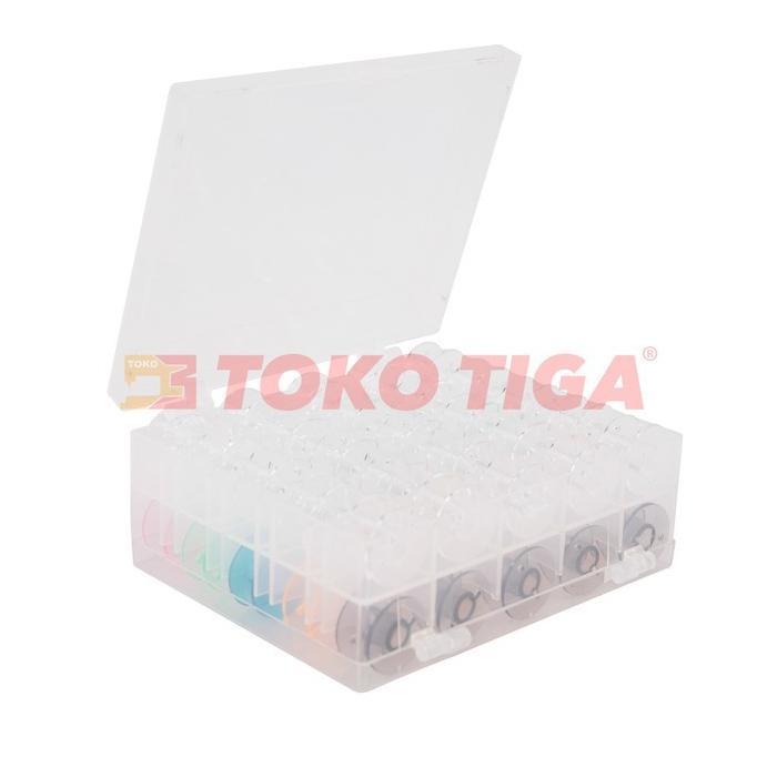 Bobbin / Spool Box Warna Isi 50 Pcs (Mesin Jahit Portable)