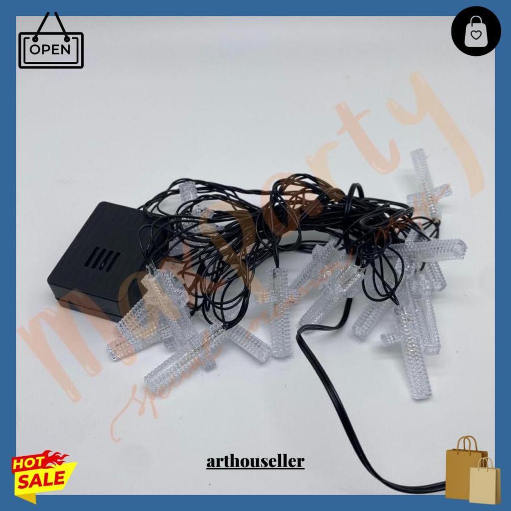 Lampu Salib Musik / Lampu Hiasan Christmas/ Dekorasi Pohon Natal Siap Kirim