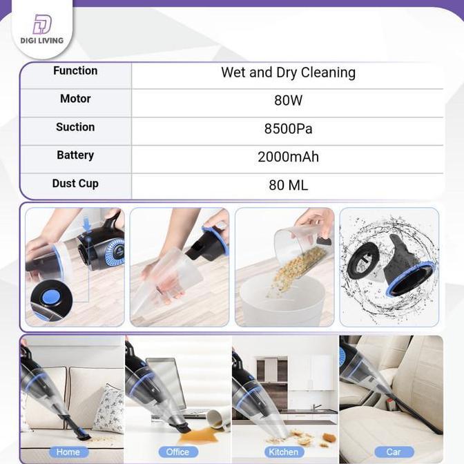 Ready Digiliving - Handheld Vacuum Cleaner - Alat Penyedot Debu - Penyedot Debu Sofa Kasur Karpet la