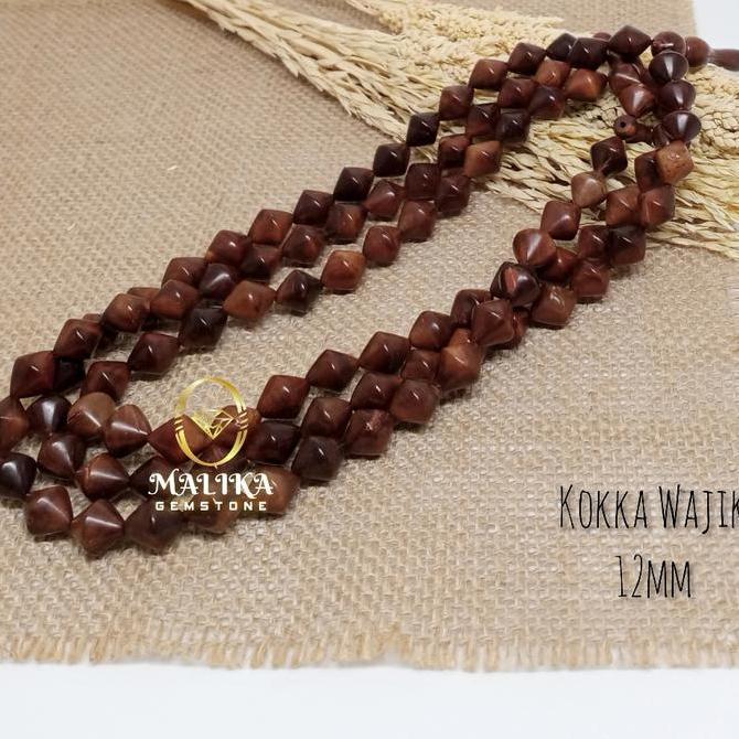 TASBIH KAYU KAUKAH / KAOKA / KOKKA ASLI MODEL WAJIK 99 BUTIR 12 MM