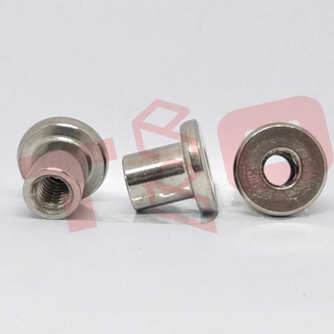 Mur Topi M6x10x15 SS304 - Mur JCN M6 Stainless - Mur JCN Dia kepala 15