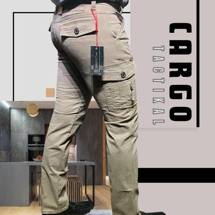 O'CITY PO79 Celana Kargo Taktikal Slimfit Bahan Canvas Stret Saten Terbaru Pria Casual Panjang Forma