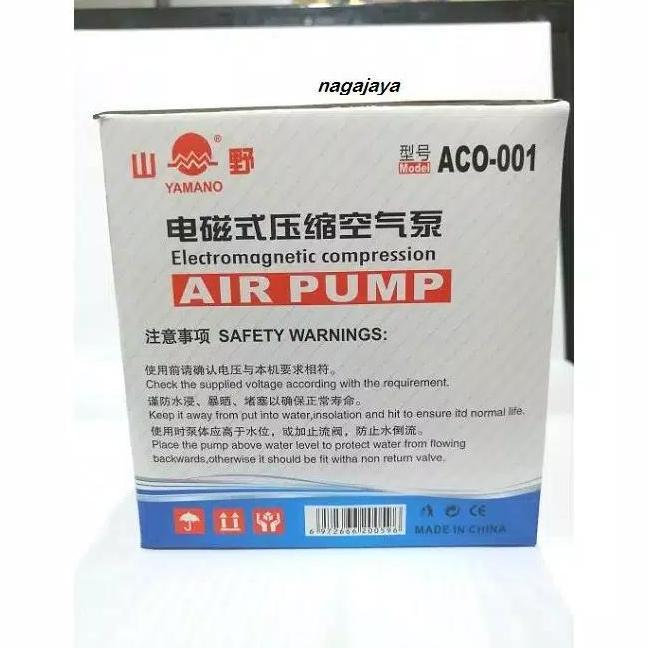 Aerator Udara Air Pump Mesin Gelembung Udara Kolam Ikan Yamano Aco 001 Kualitas Terbaik Harga Termur