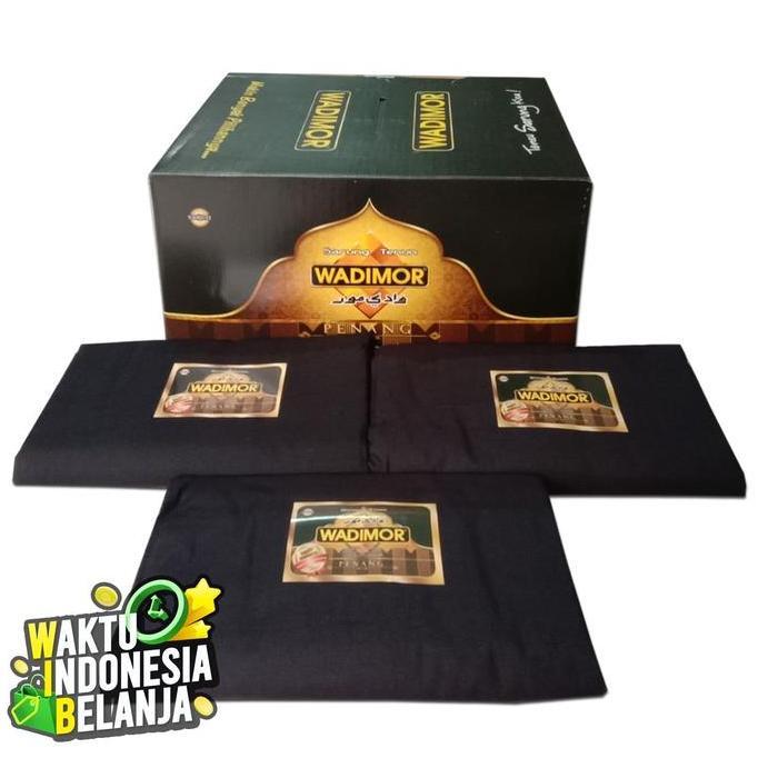 PRASAJA209 - WADIMOR SARUNG TENUN POLOS HITAM NTPL MURAH MUSLIM PRIA GROSIR