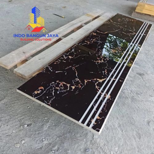 granit pijakan anak tangga termurah motip marmer hitam 30x80 - 30x120