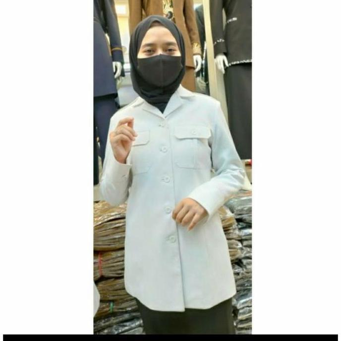 NEW ATASAN KEMEJA PUTIH PNS / SERAGAM PDH WANITA 004 ORI