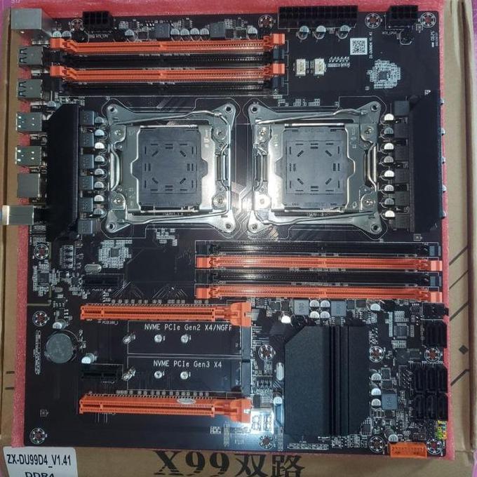 Motherboard ZX-DU99D4 X99 Dual Processor CPU LGA 2011-3 DDR4 Terlaris